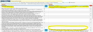 Screenshot of Trados Studio showing segment 2 incorrectly populated with the target text of segment 10, highlighted in yellow.