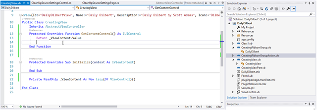 Screenshot of Trados Studio code with a function 'GetContentControl' returning 'ViewContent.Value' in VB.net.